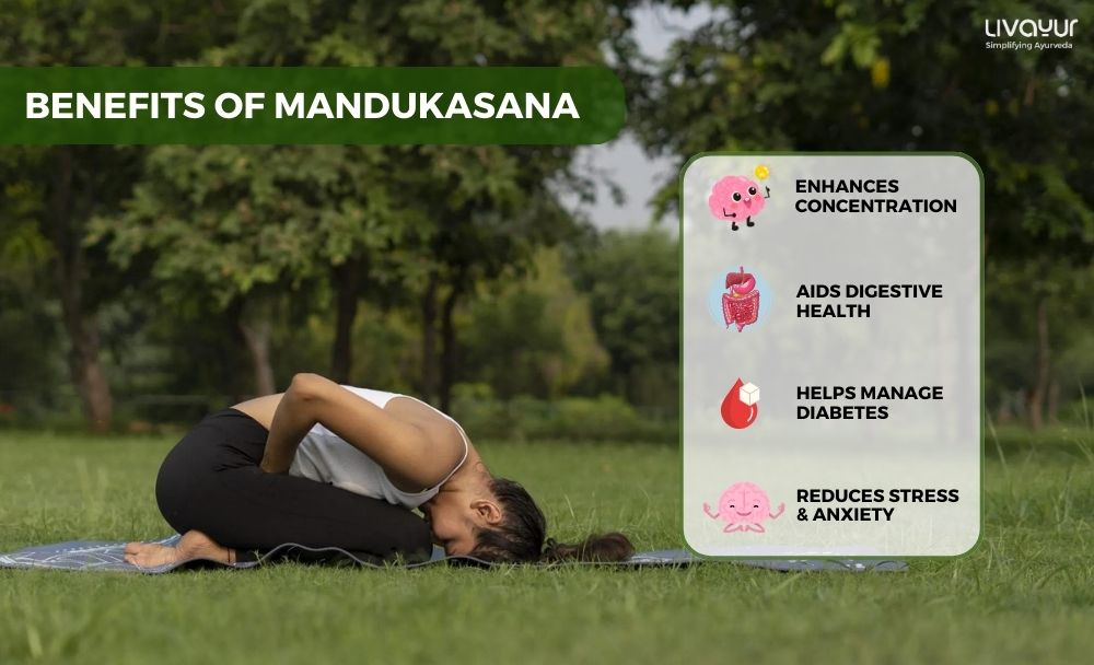 Mandukasana Frog Pose Benefits How to do it Step by Step